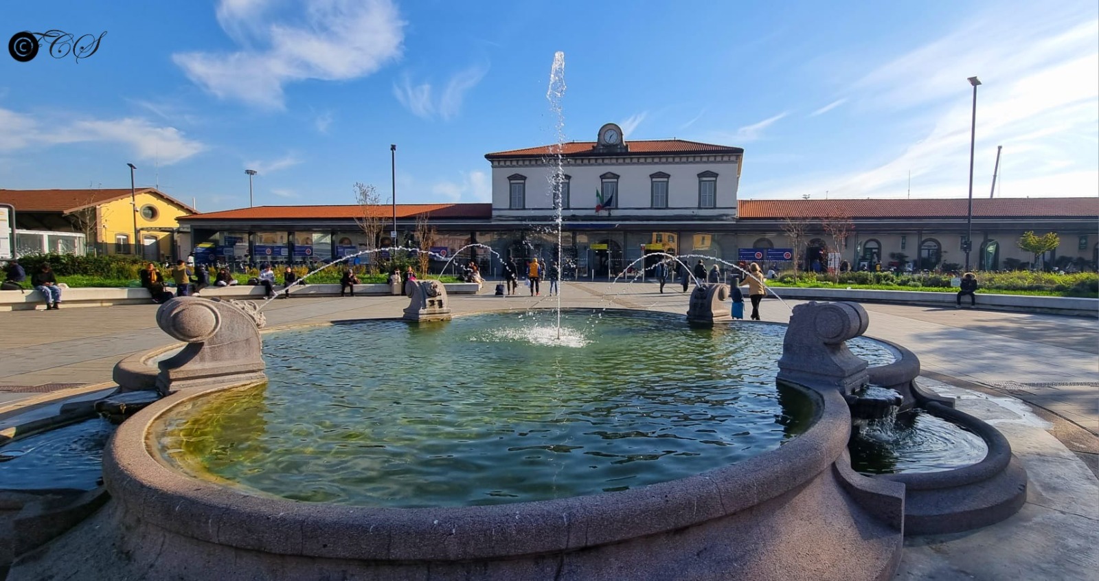 Panoramic view of Bergamo old town with historic architecture